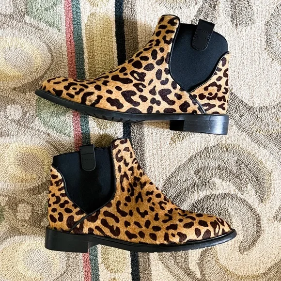 Zara Shoes Excellent Preowned Zara Pony Hair Leopard Print